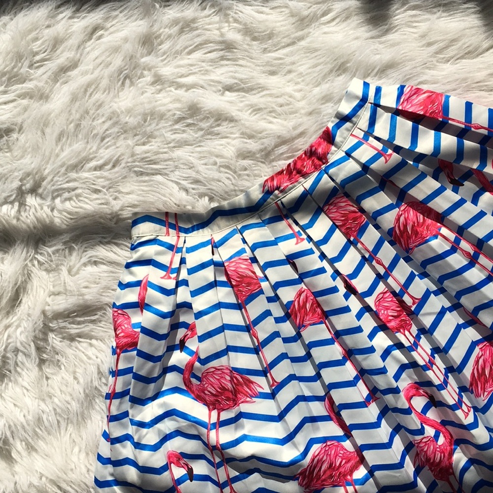 Flamingo Printed Midi Skirt